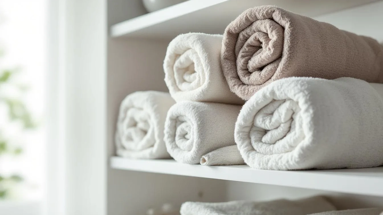 Skutečný důvod, proč se vaše ručníky v polici neustále sesouvají: Trik s rolováním, který změní vše